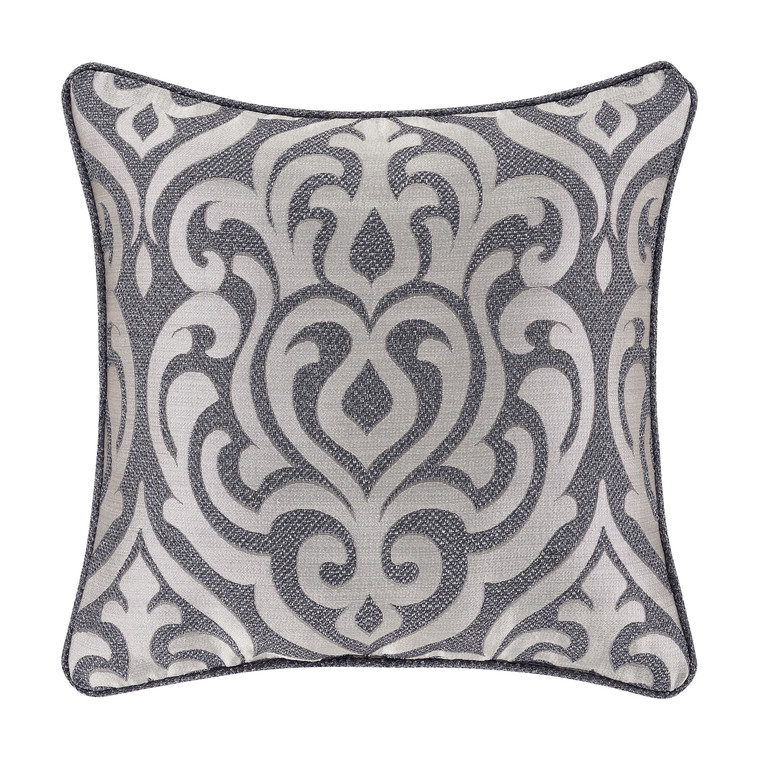 JQueen Tribeca Charcoal 20" Square Pillow