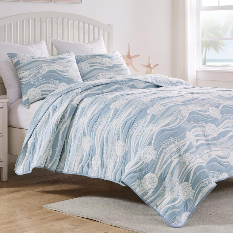 Dover Tidal Blue Quilt Set - 636047450906