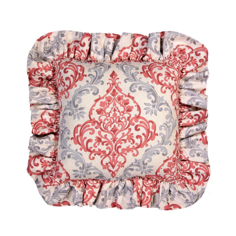 Anna Ruffled Square Pillow Main Print - 013864138833