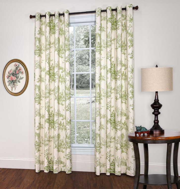 Bouvier Green Grommet Top Curtain Pair - 013864149662
