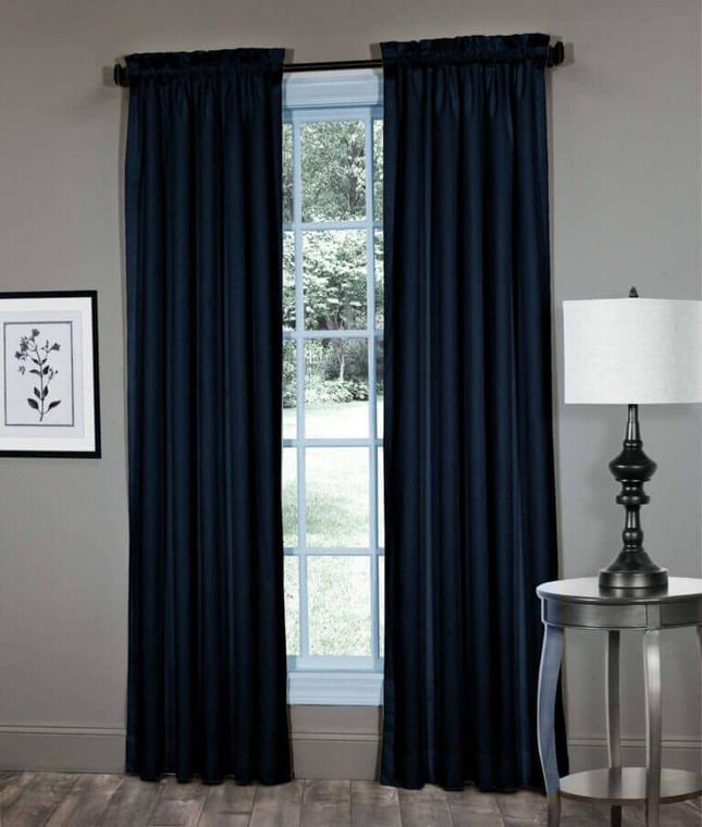 Cotton Twill Lined Rod Pocket Curtain Pair - 013864151818