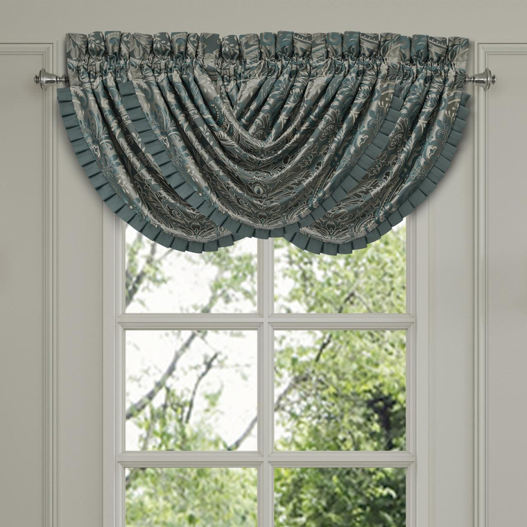 Renata Teal Waterfall Valance - 193842160541