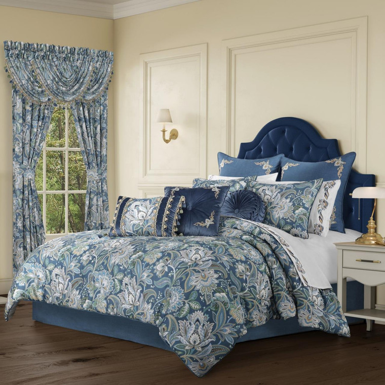 Michaela Prussian Navy Comforter Set - 193842163016