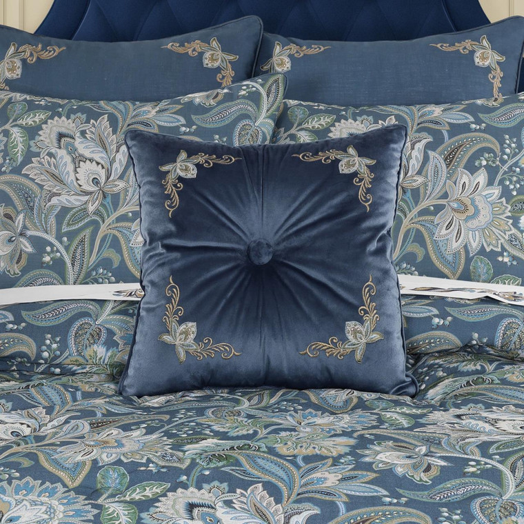 Michaela Prussian Navy 18" Square Pillow - 193842163023