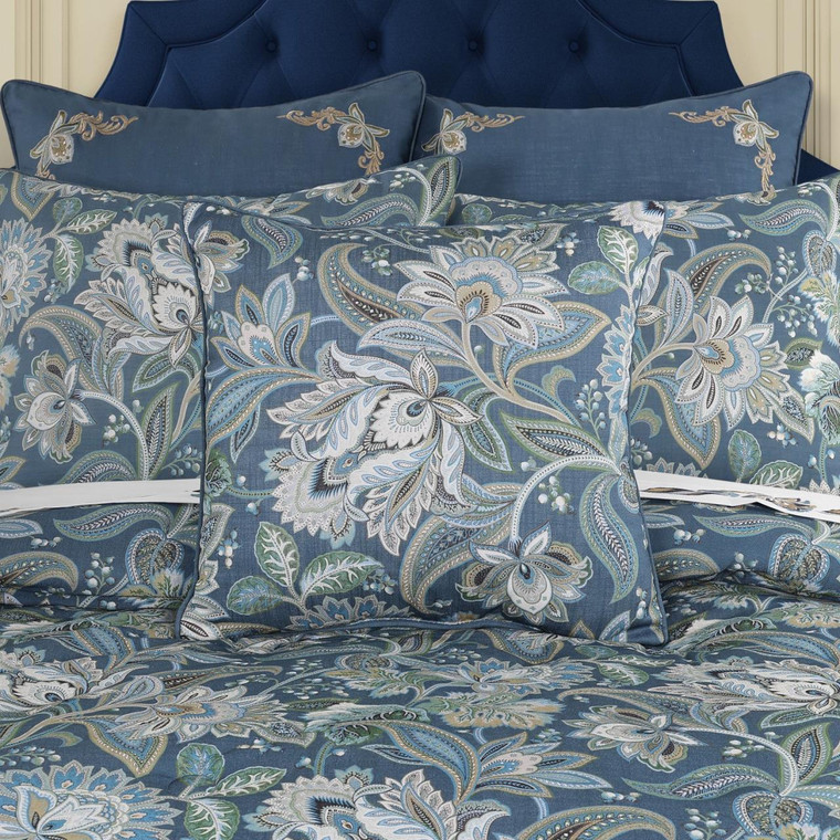 Michaela Prussian Navy 20" Square Pillow - 193842163030