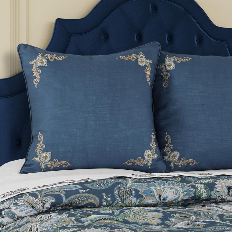 Michaela Prussian Navy Euro Sham - 193842163078