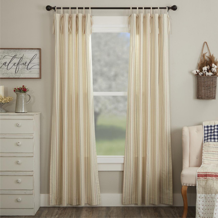 Betsy Stripe Tie Top Curtain Pair - 840233903750