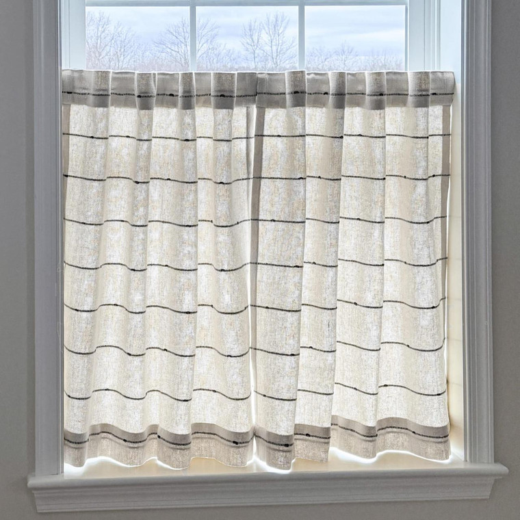 Farmcloth Stripe Tier Curtain Pair - 810055897629