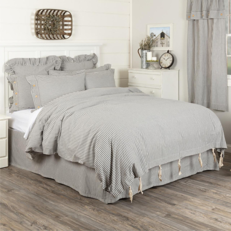 Farmhouse Ticking Gray Bedding Collection -