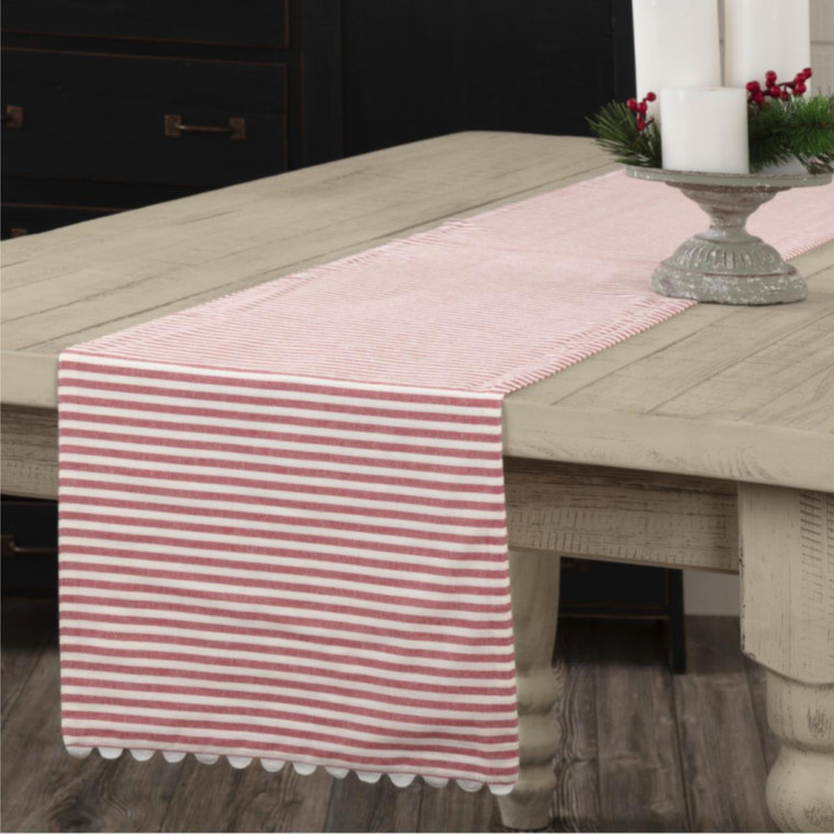 Farmhouse Ticking Red Runner - 840528174865