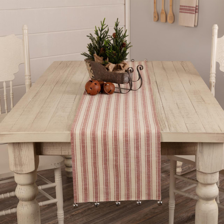 Sleigh Bells Ring Ticking Stripe Runner - 840528196003