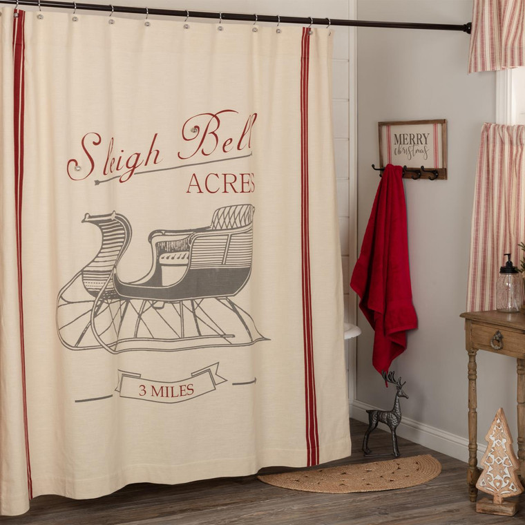 Sleigh Bells Ring Shower Curtain - 840528196041