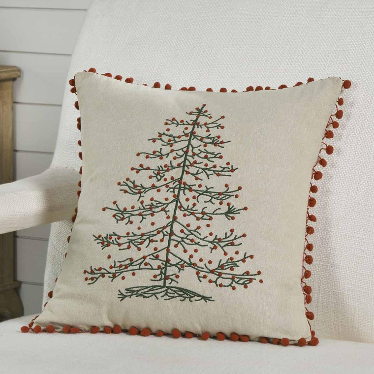 Timeless Ticking Red Tree Pillow Cover - 840233912424