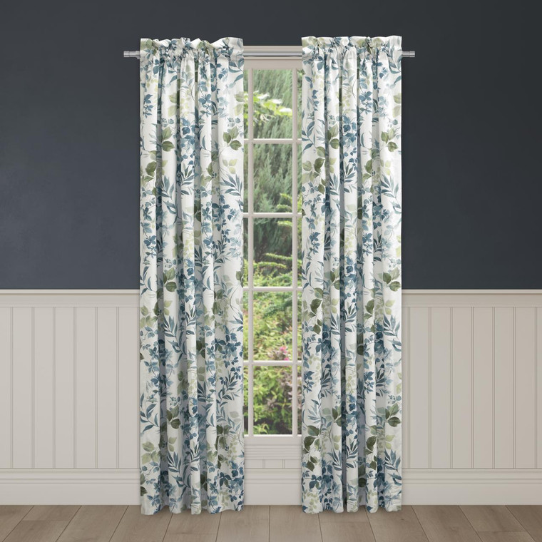 Evergreen Blue Curtain Pair - 193842152928