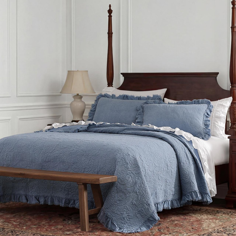 Sadie Stonewashed Paisley Ruffled Bedding Collection -