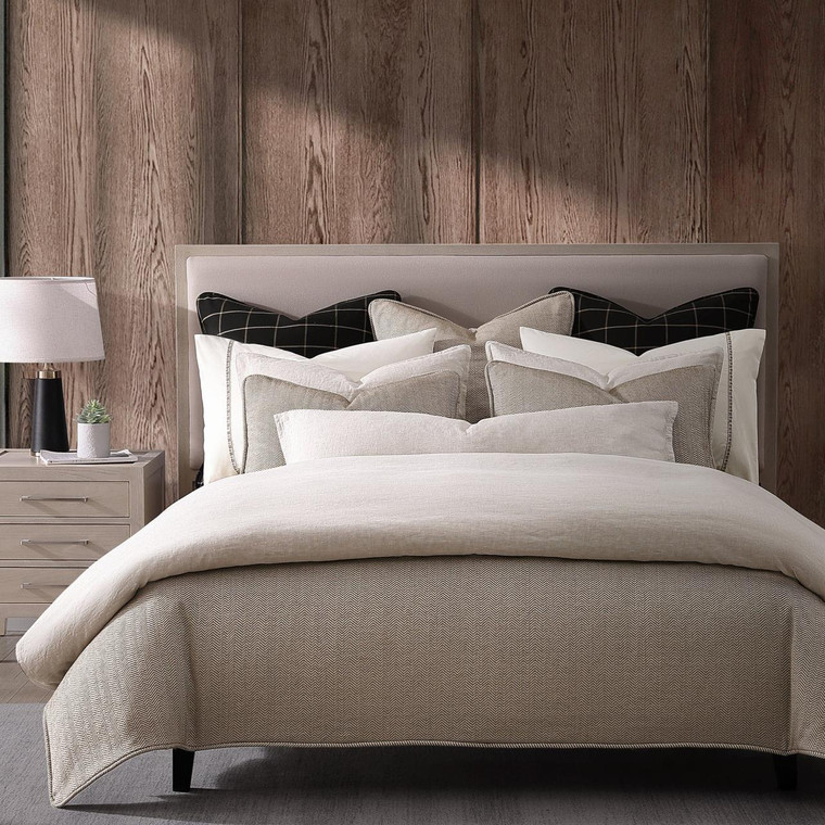 Chenille Herringbone Sand Duvet Cover Set - 840118819770