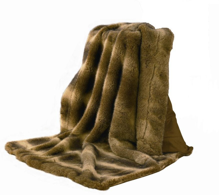 Faux Wolf Fur Throw - 890830110365