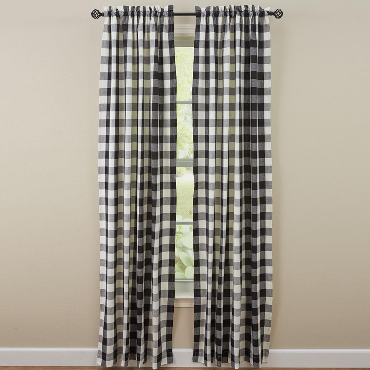 Wicklow Black & Cream Check Curtains and Valances - 762242000247