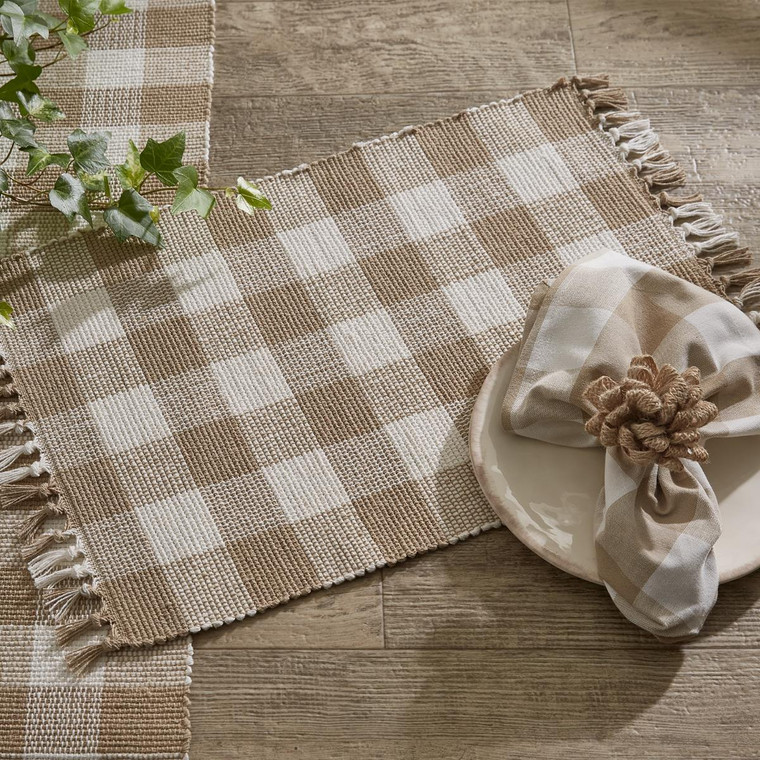 Wicklow Natural Check Kitchen Textiles -