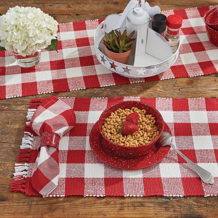 Wicklow Red & Cream Check Kitchen Textiles -