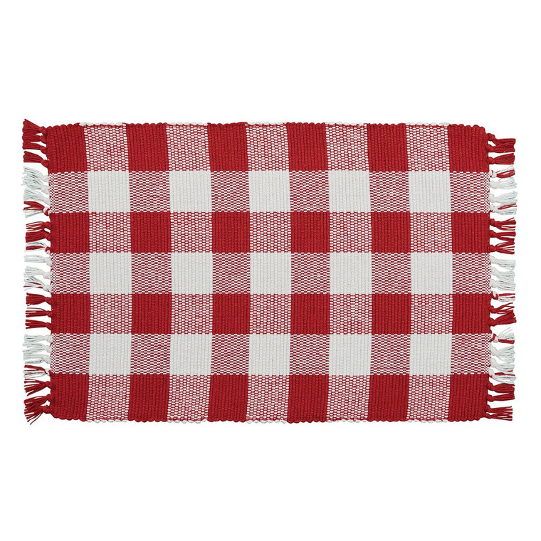 Wicklow Red & Cream Check Yarn Placemat - 762242015128
