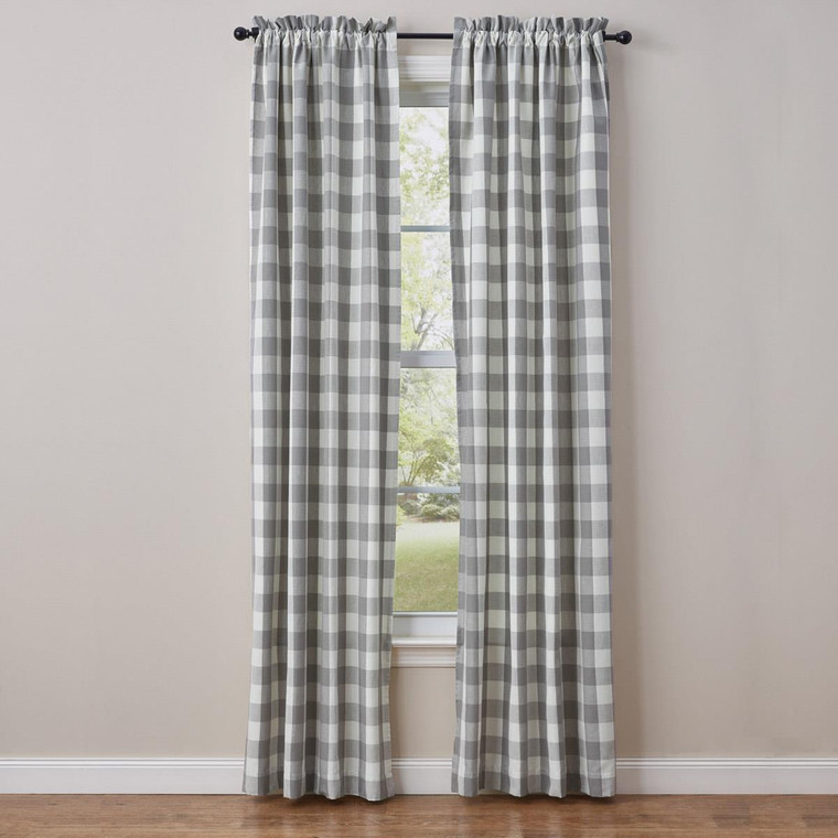 Wicklow Dove Check Curtains and Valances - 762242420328
