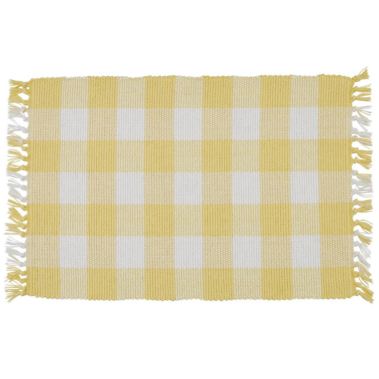 Wicklow Yellow Check Yarn Placemat - 762242036253