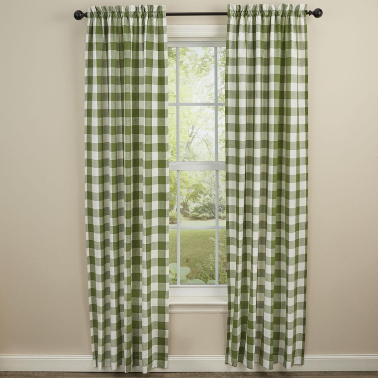 Wicklow Sage Check Curtains and Valances - 762242010154