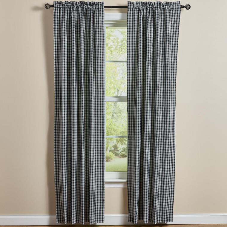 Stafford Black & Cream Curtains and Valances - 762242070950