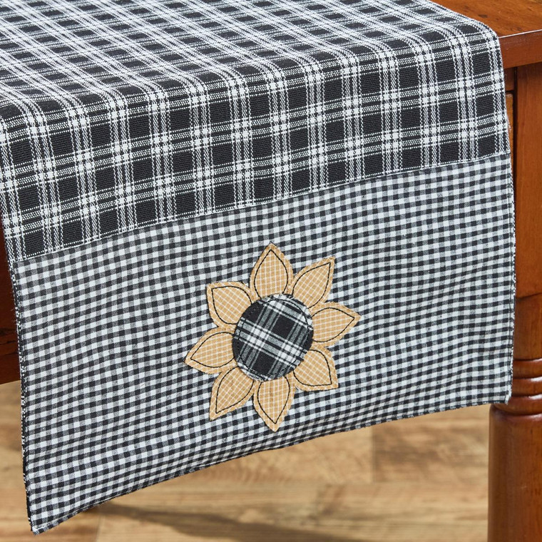 Stafford Sunflower Black & Cream Table Runner - 762242070912