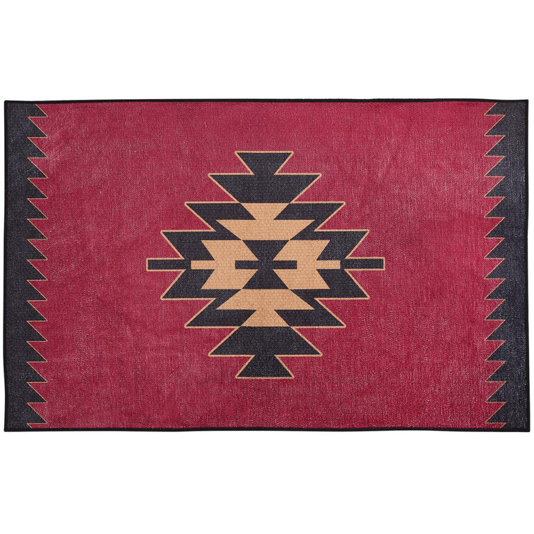 Black Bear Red Dawn Washable Rug - 762242062658