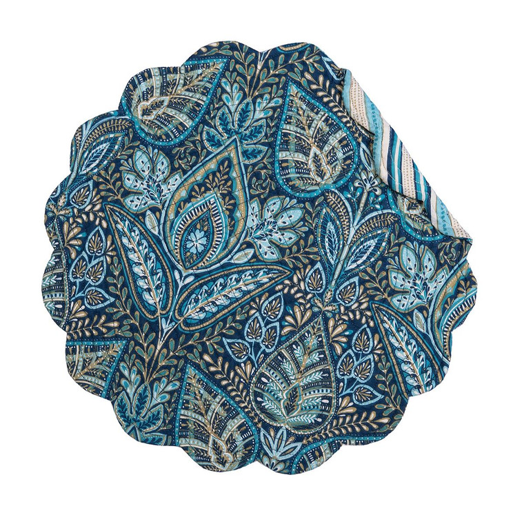 Bailey Blue Round Placemat - 008246376293