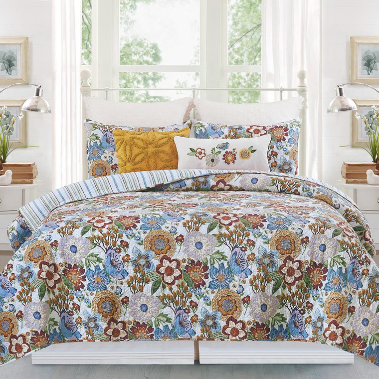 Calanthe Floral Quilt Set - 008246720164