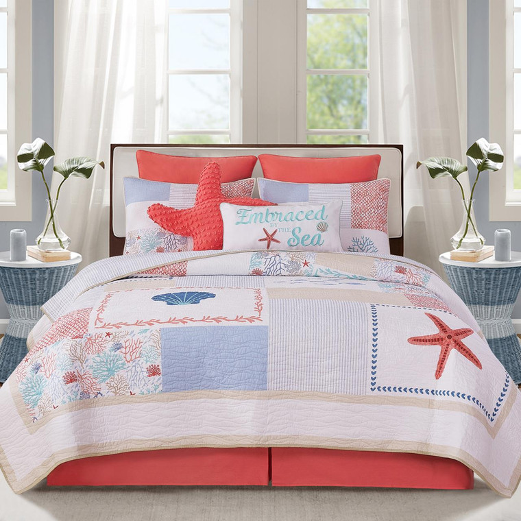 Coral Haven Quilt Set - 008246720294