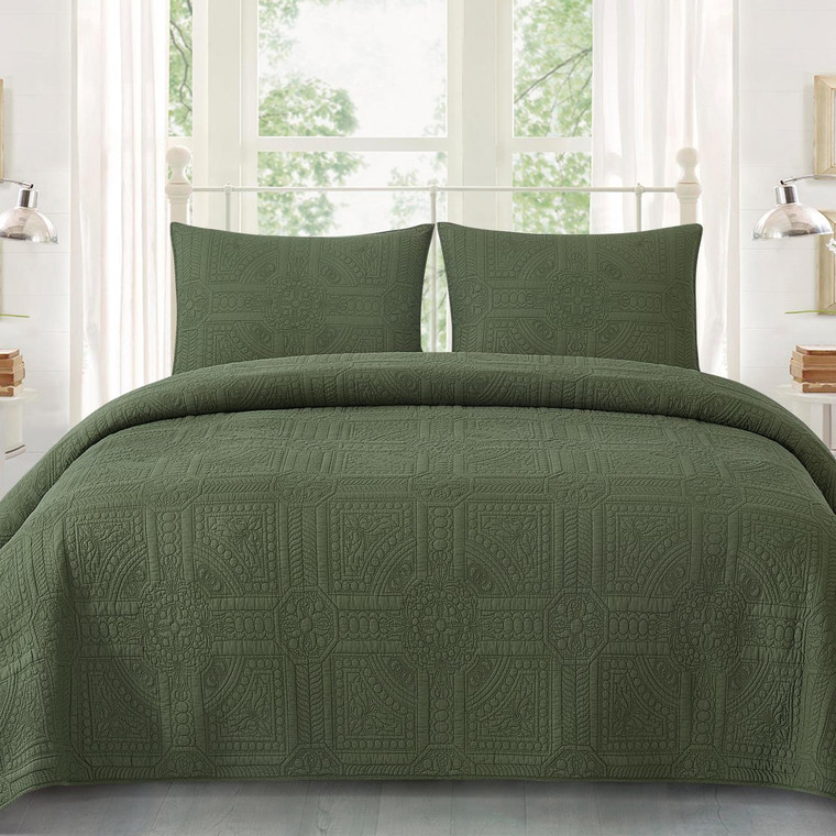 Courtyard Quilt Set  5 colors - 008246720935