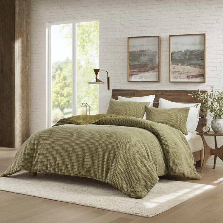 Lyon Waffle Washed Comforter Set - 022164515572