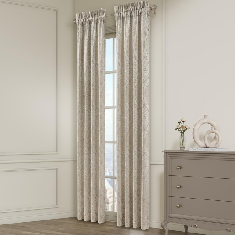 Viola Ivory Lined Rod Pocket Curtain Pair - 193842167601