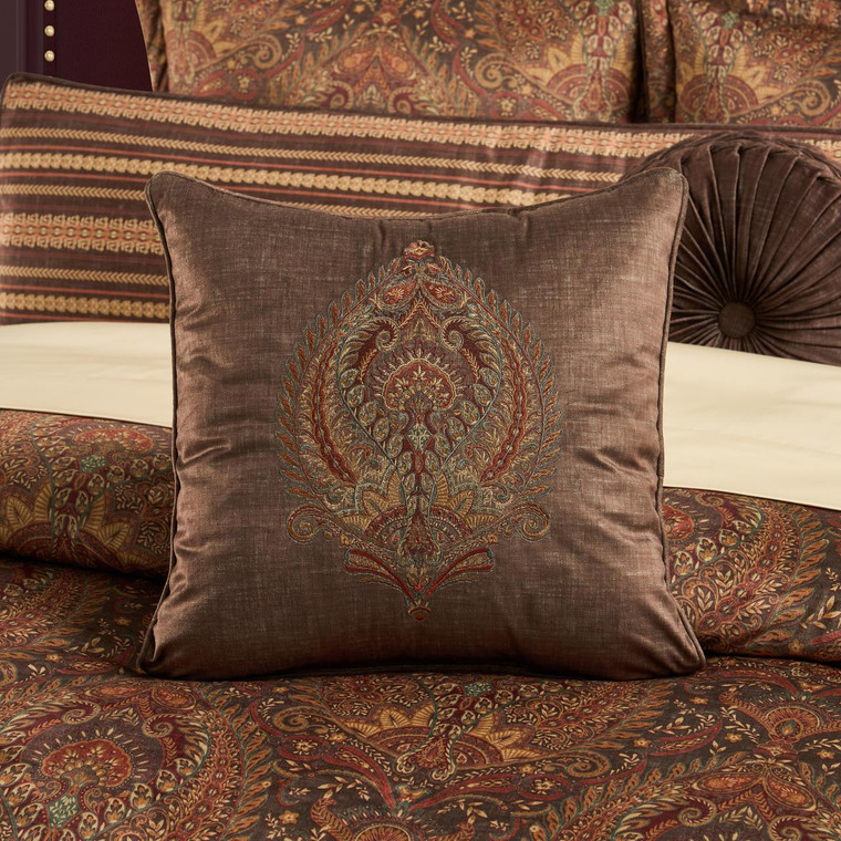 Destiny Chocolate 18" Square Embellished Pillow - 193842168240