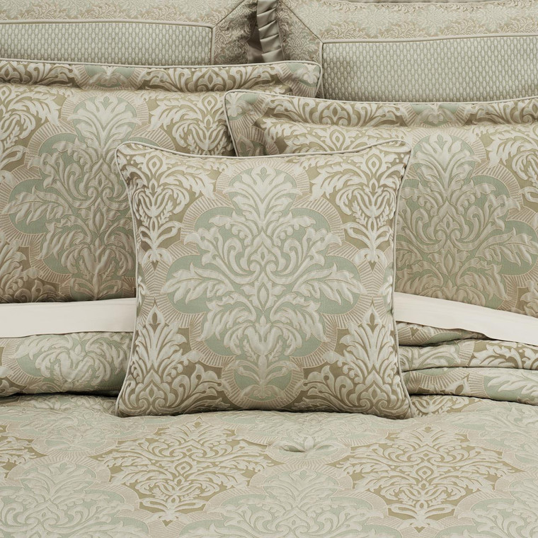 Anastasia Aqua 20" Square Embellished Pillow - 193842168431