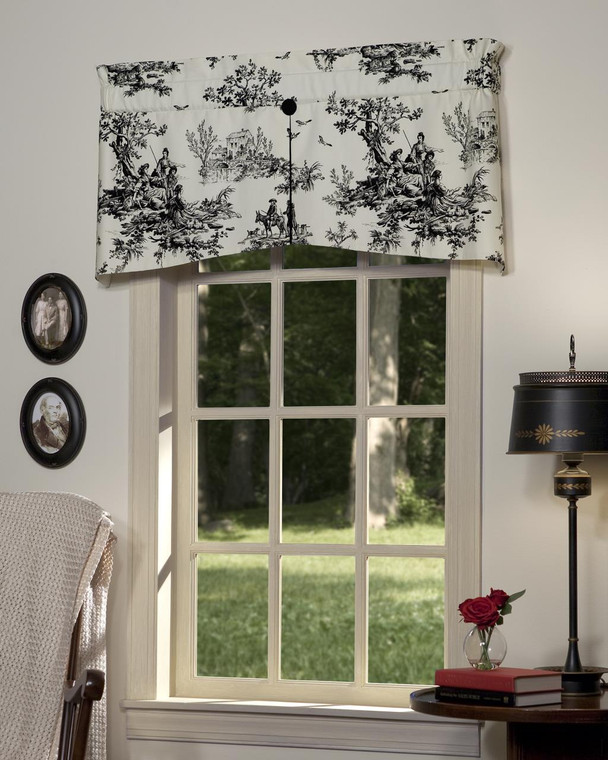 Bouvier Black Pleat Button Valance - 138641003736