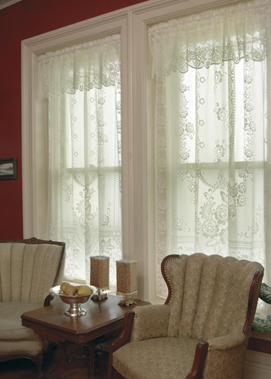 Victorian Rose Lace Valance -