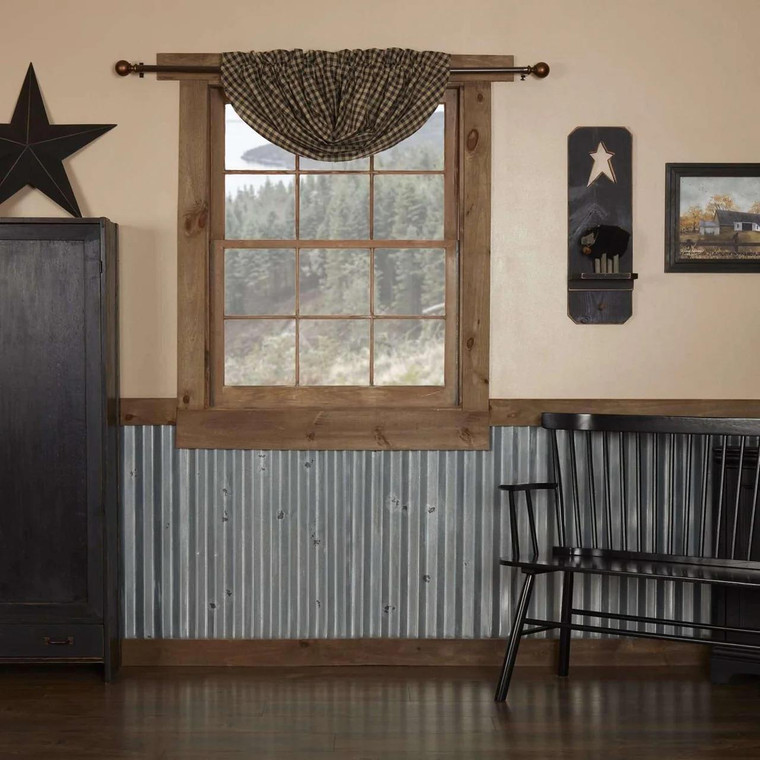 Black Check Balloon Valance - 841985023772