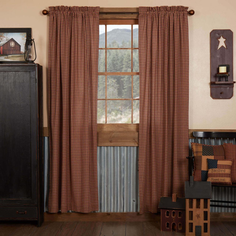 Patriotic Patch Plaid Curtains - 841985058262