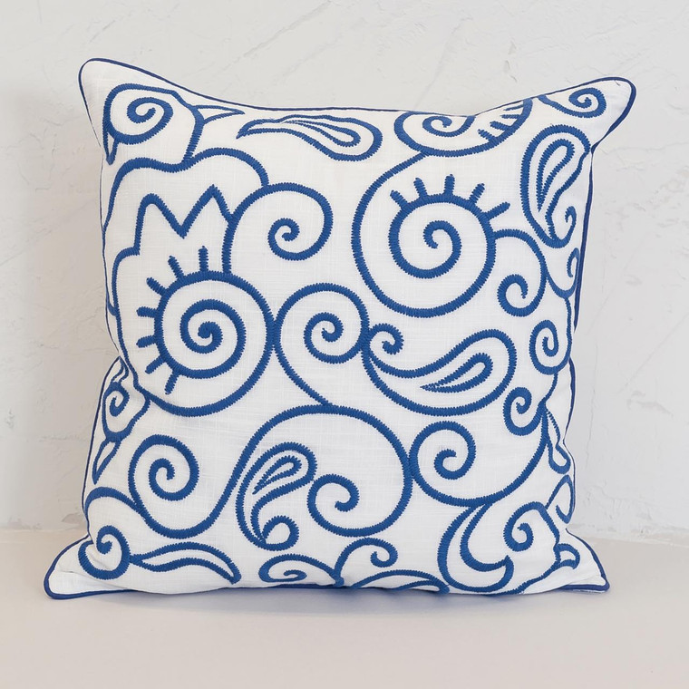 Indigo Swirls Pillow - 008246500483