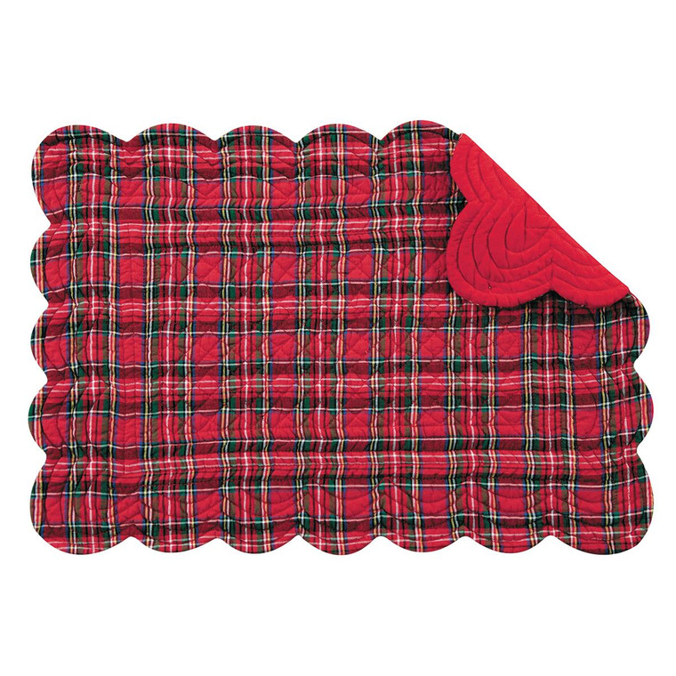 Red Plaid Rectangular Placemat - 008246426585