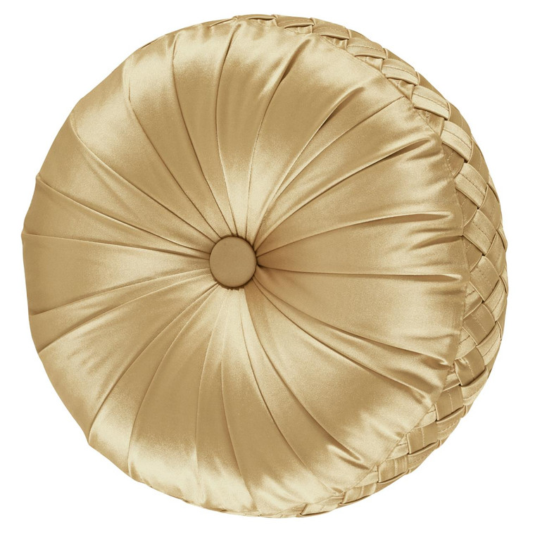 Satinique Gold Tufted Pillow - 846339074950