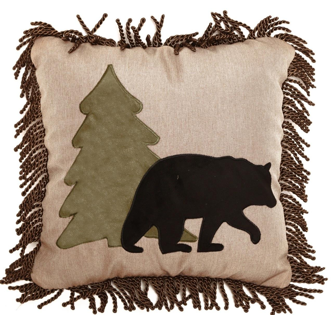Bear Tree Rustic Cabin Pillow by Carstens Paul's Home Fashions