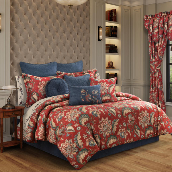 Enchanted Garden Red Comforter Collection by J Queen New York