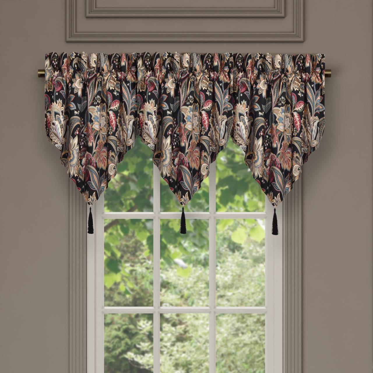 Calabria Black Ascot Valance by Royal Court | Paul's Home Fashions