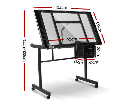 Artiss Black Adjustable Drawing Desk Urban Hyve